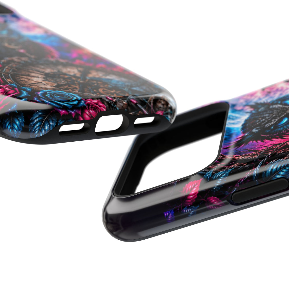Mystical Owl Phone Case – Dark Fantasy Owl & Roses Magnetic Case for iPhone & Samsung Galaxy