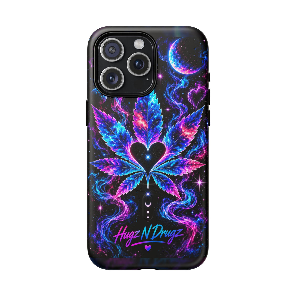 Hugs & Drugs Neon Butterfly Phone Case | Psychedelic Floral MagSafe Compatible Tough iPhone Case
