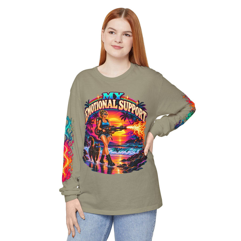 My Emotional Support Long Sleeve Shirt | This Should Help Graphic Tee | Unisex Comfort Colors