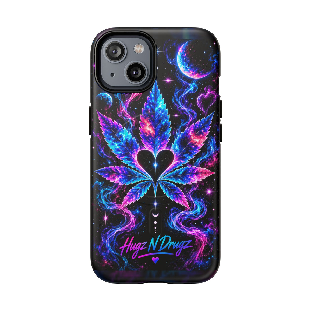 Hugs & Drugs Neon Butterfly Phone Case | Psychedelic Floral MagSafe Compatible Tough iPhone Case