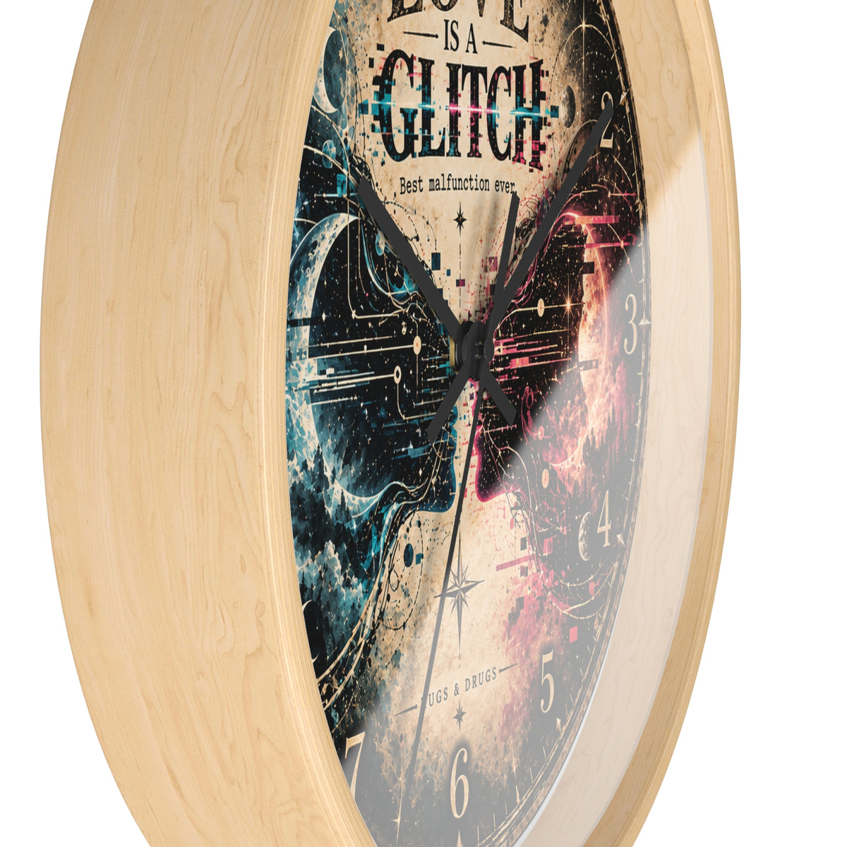 Love Is a Glitch Wall Clock