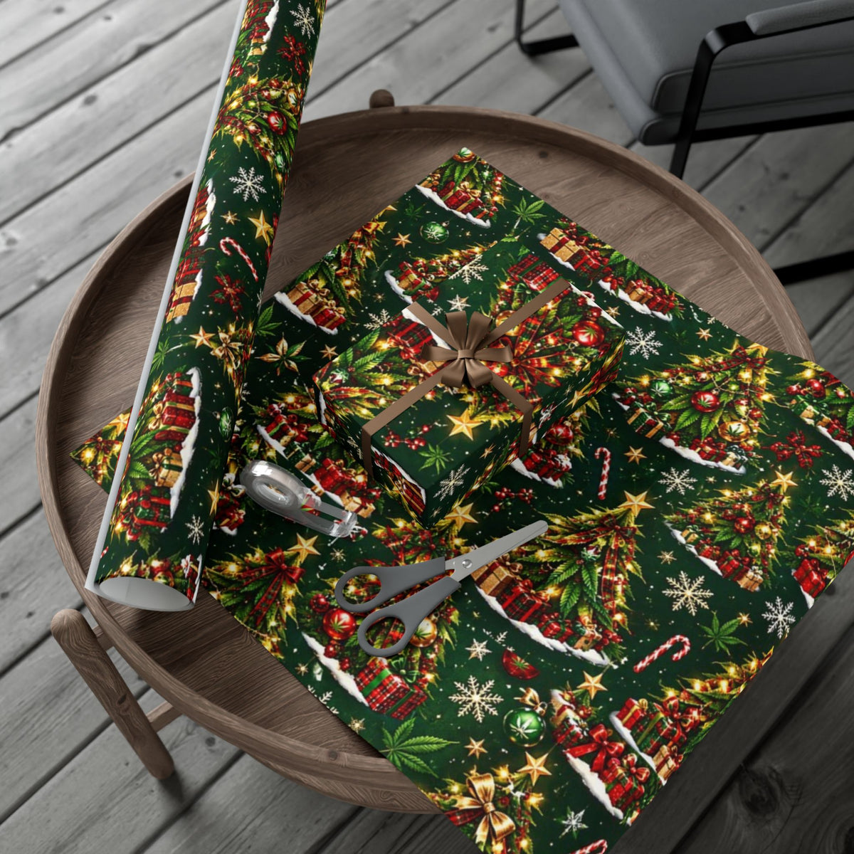Hugs & Drugs Herb Christmas Tree Gift Wrap 🎄🌿