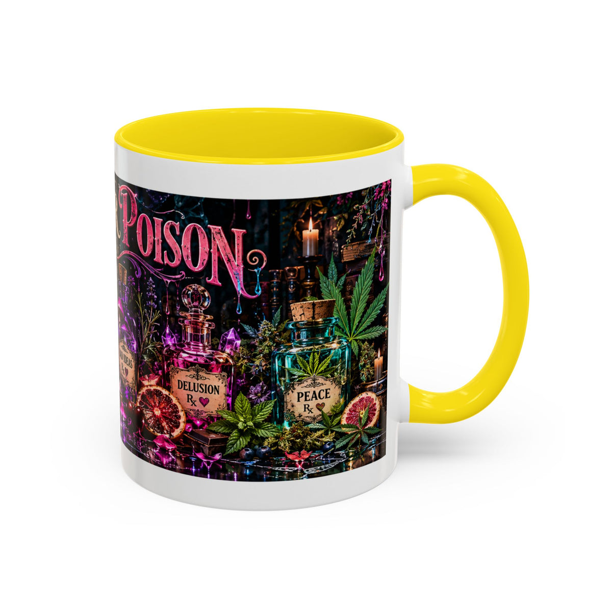 Pick Your Poison Coffee Mug | Gothic Apothecary & Psychedelic Mushroom Art | 11oz & 15oz