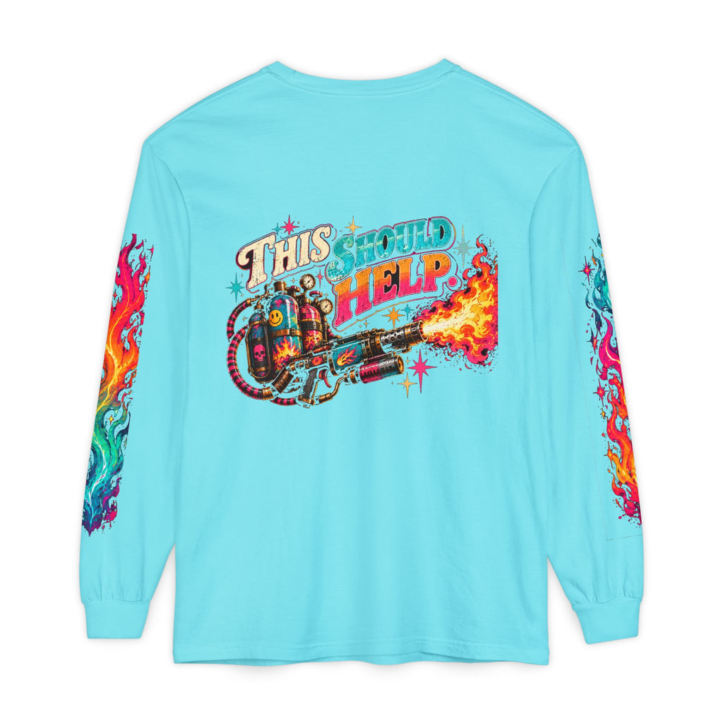 My Emotional Support Long Sleeve Shirt | This Should Help Graphic Tee | Unisex Comfort Colors