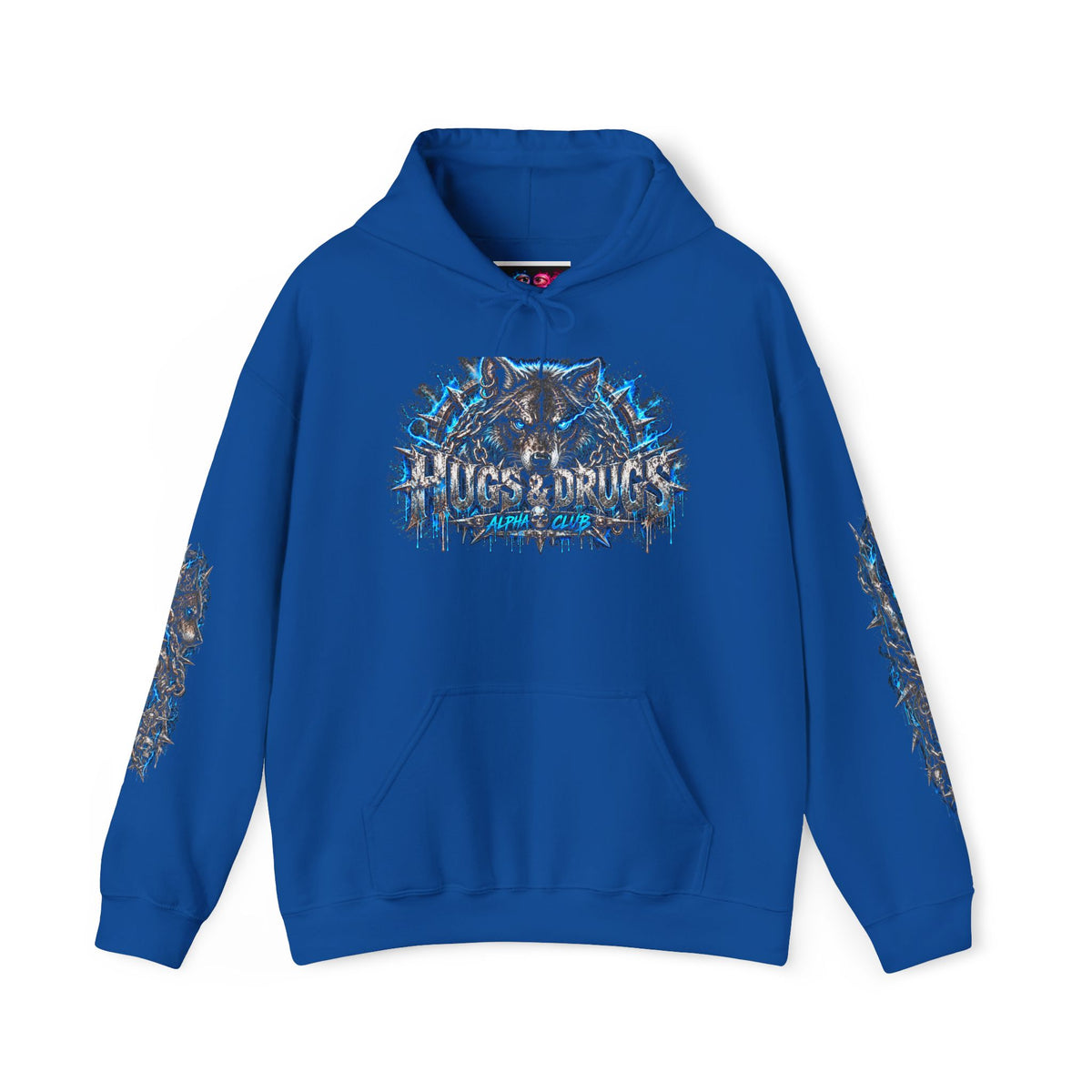Wolf Alpha Club Hoodie – Hugs & Drugs Unisex Wolf Graphic Sweatshirt | Edgy Streetwear